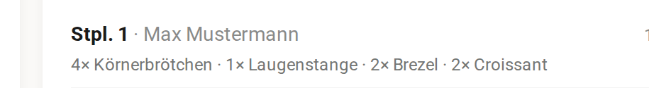 Brötchen-Bestellung als Position auf der Camping.care-Rechnung