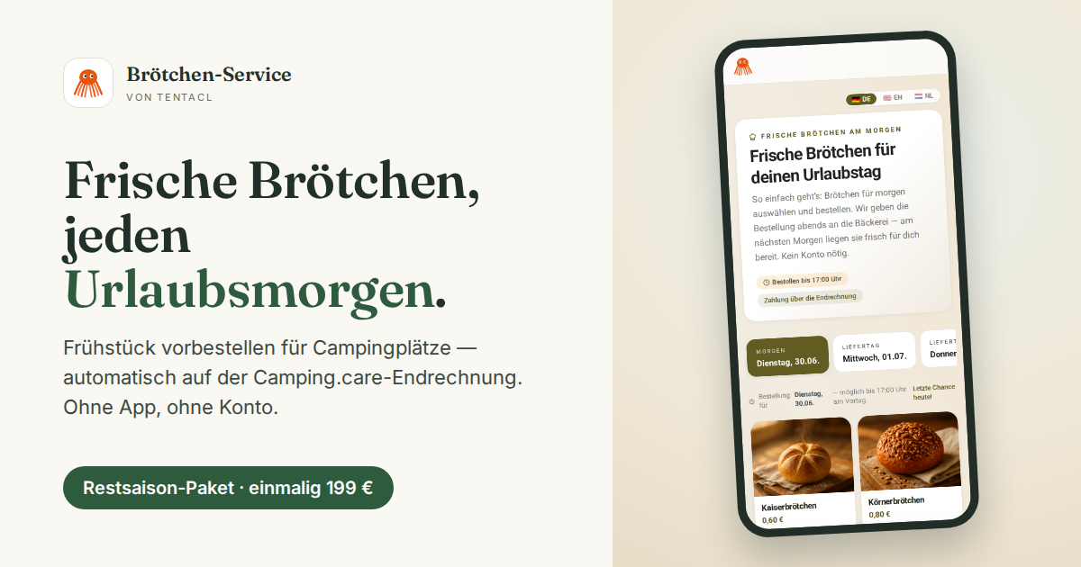 Brötchen-Service: Bestellseite und Bestätigung auf dem Handy