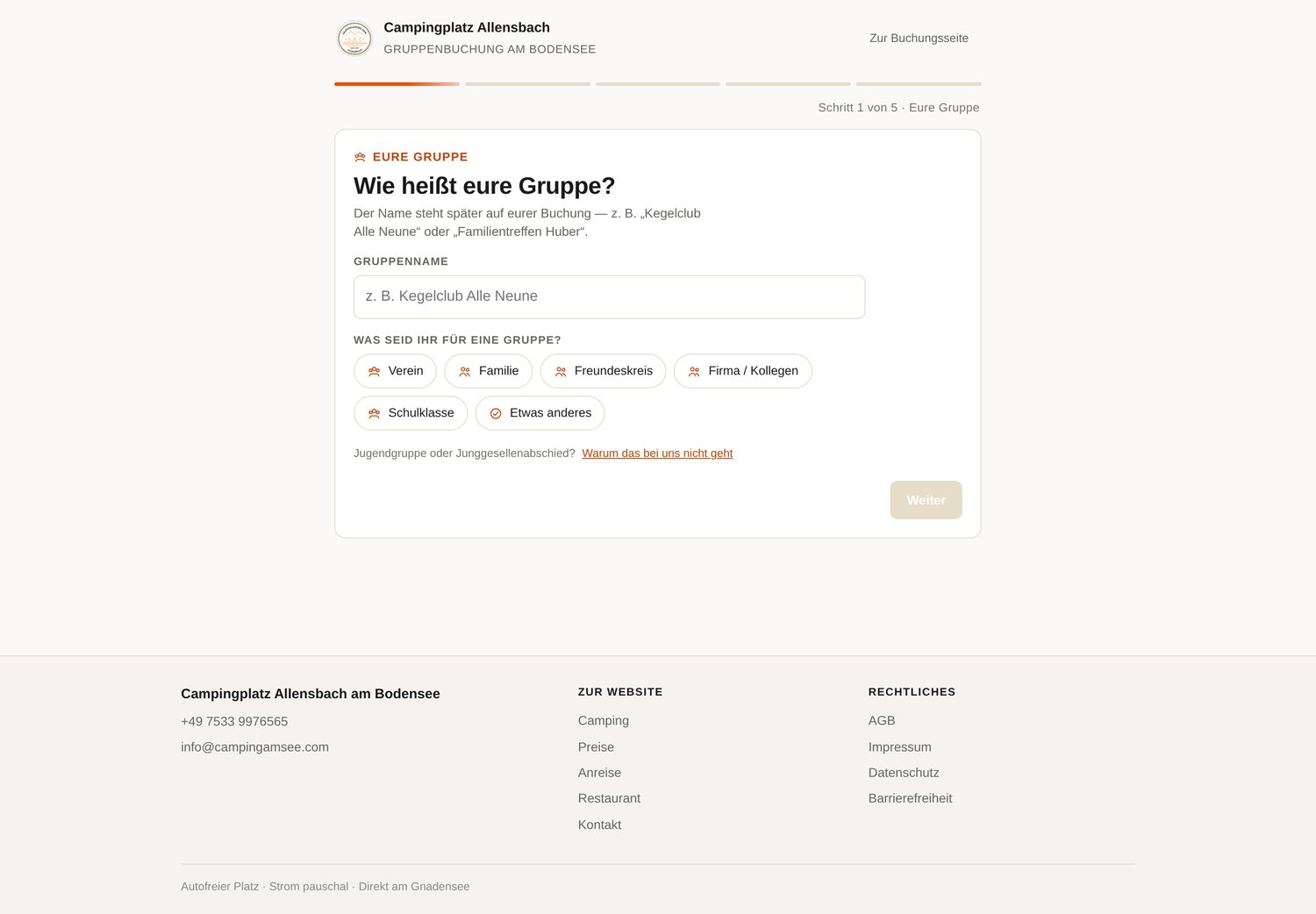 Gruppenbuchung
