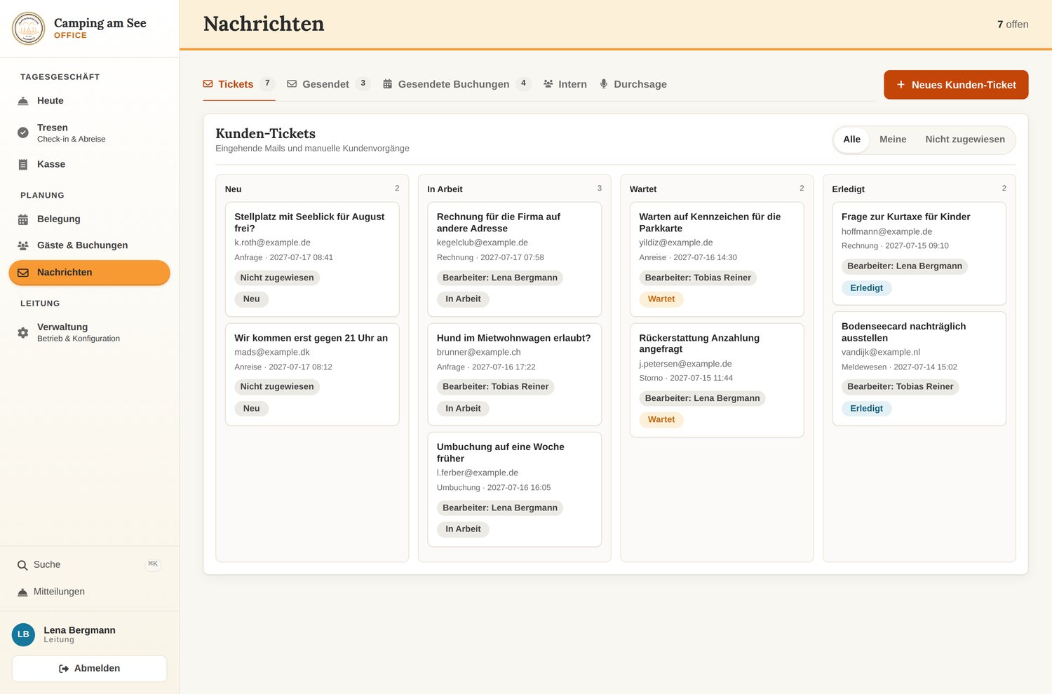 Nachrichten und Vorgänge