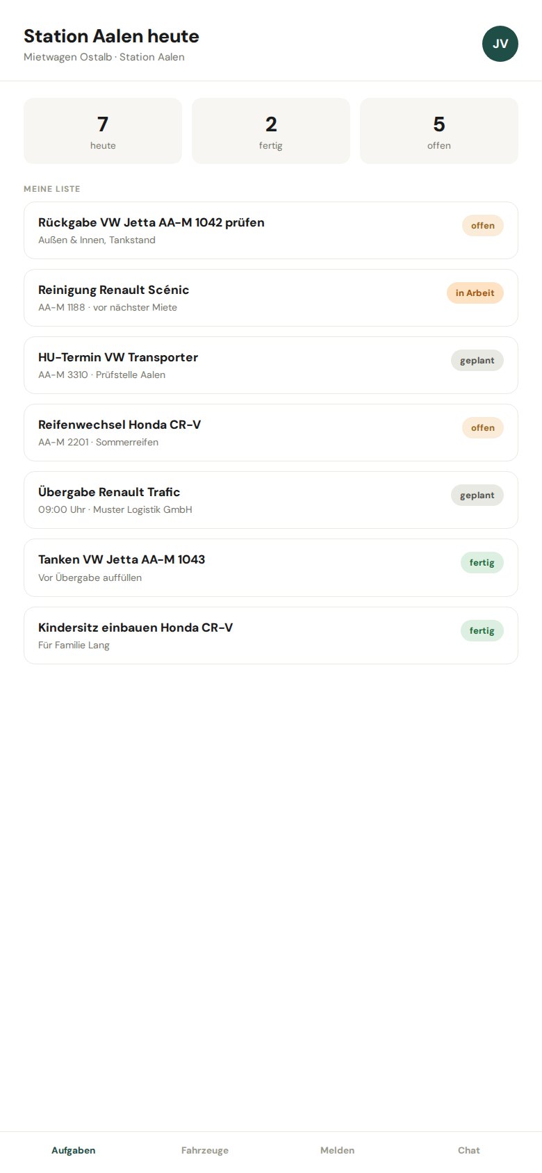 Aufgabenliste auf dem Handy