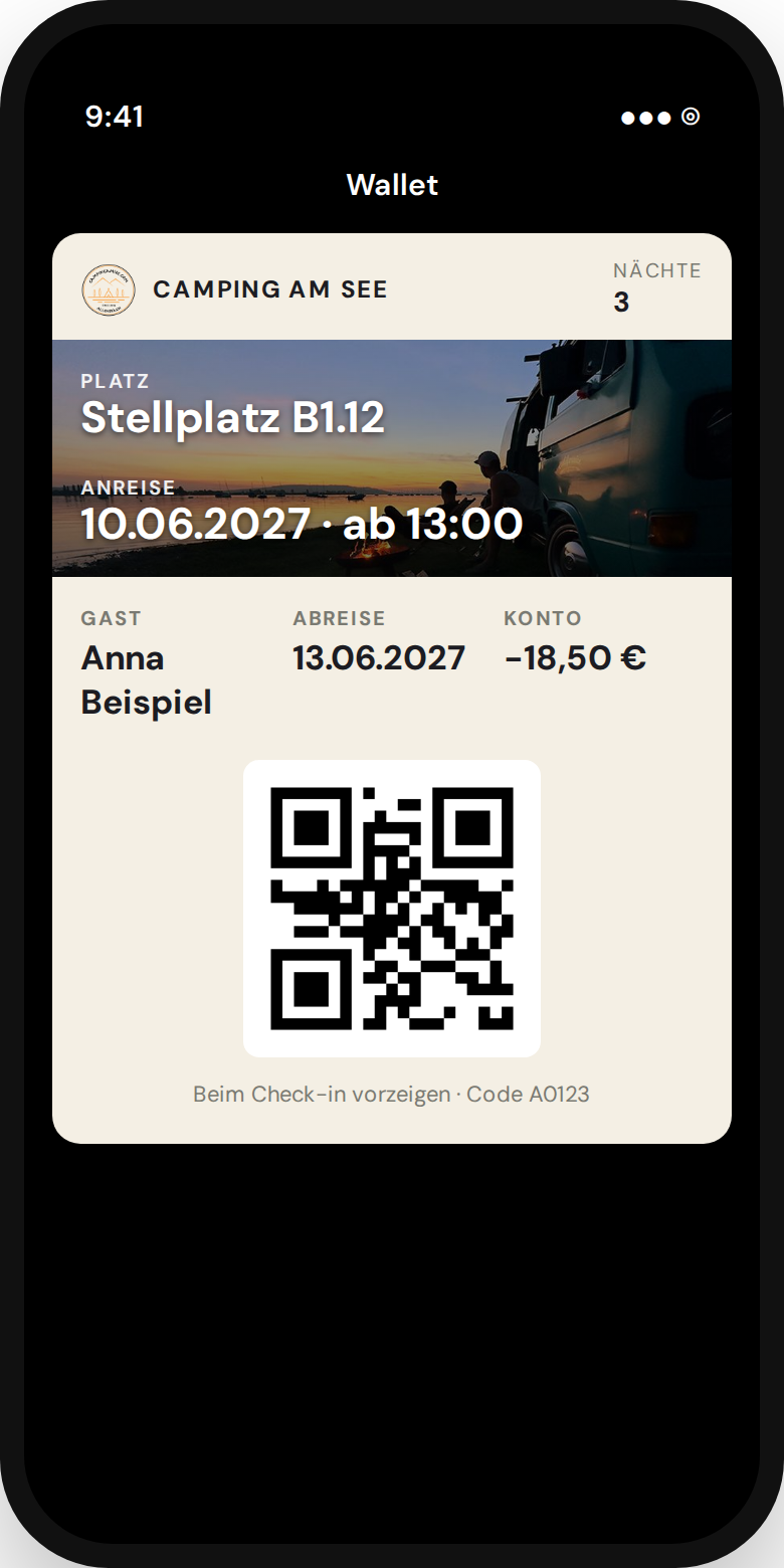 Buchung als Karte in Apple Wallet