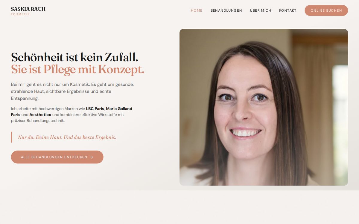 Website von Saskia Rauh Kosmetik